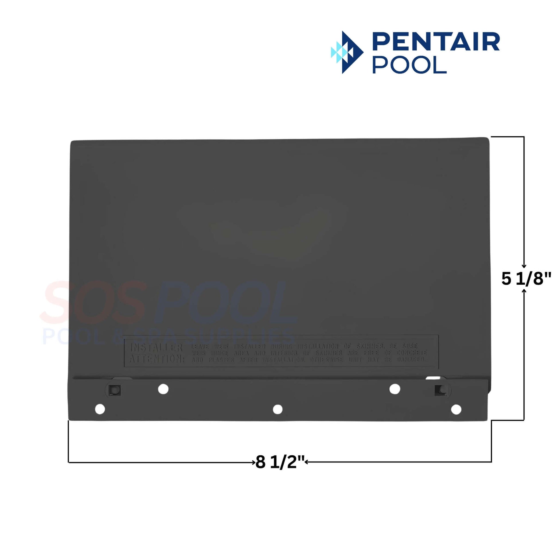 Pentair Weir Gate 08650-0022C for U-3 skimmers, gray, 8.5" x 5.125", durable hinge, from SOS Pool.