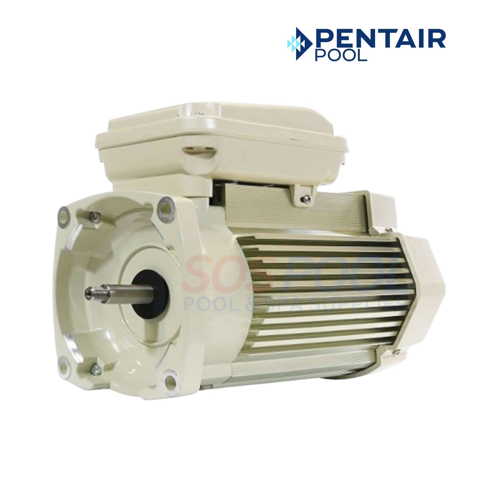 Pentair WhisperFlo 3/4HP Single Speed TEFC Motor | 56Y | 354803S for pool, shown in beige color, ideal for strong circulation in residential pools.