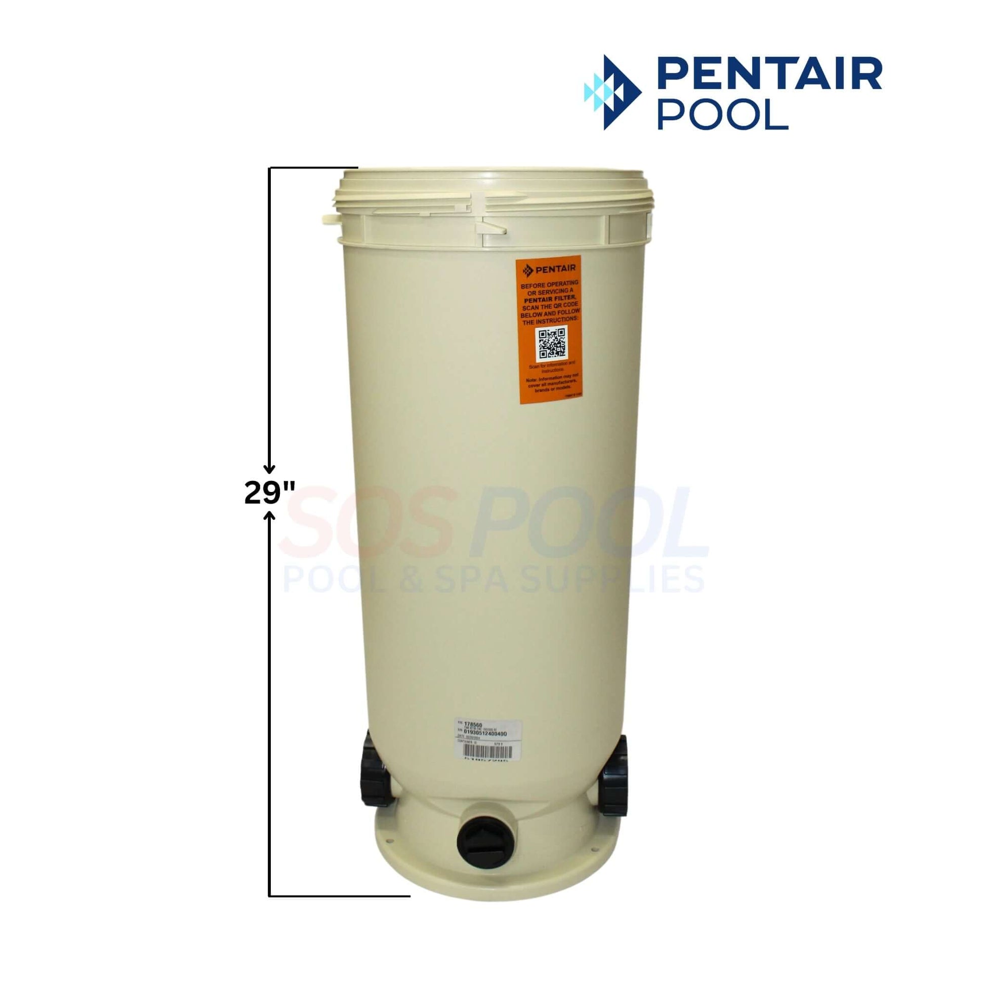 Pentair Tank Bottom for Clean and Clear 150 and 200 Filters, 29 inches, Almond, SOS Pool Supplies, Part 178560
