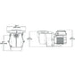 Pentair WhisperFlo VST Variable Speed Pump dimensions: 10.1" x 9.1" x 11.8"; ideal for swimming pool use, model 011533.
