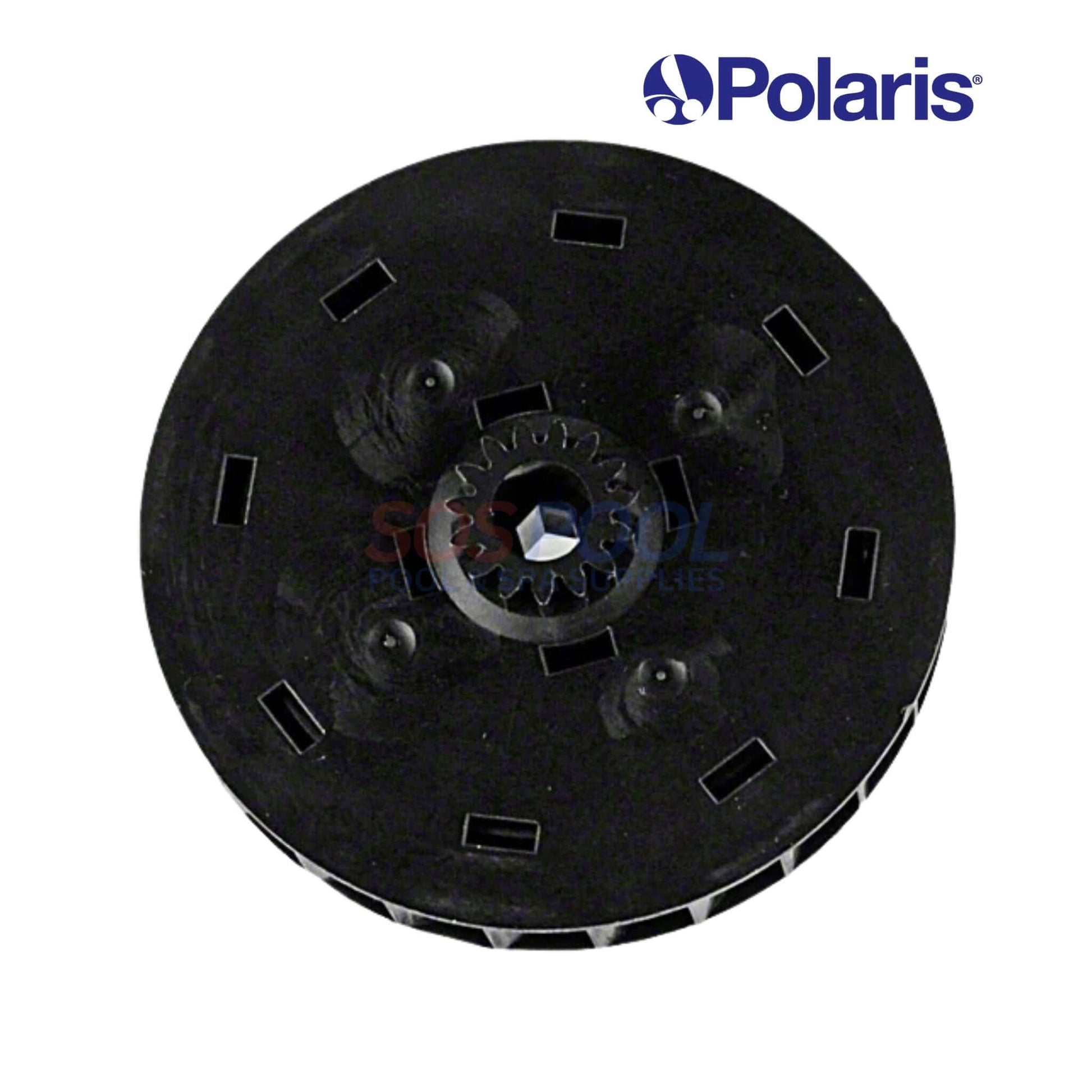 Polaris 3900 Cleaner Turbine Gear Assembly | R0547400 top view, black gear for swimming pool parts from SOS Pool supplies.