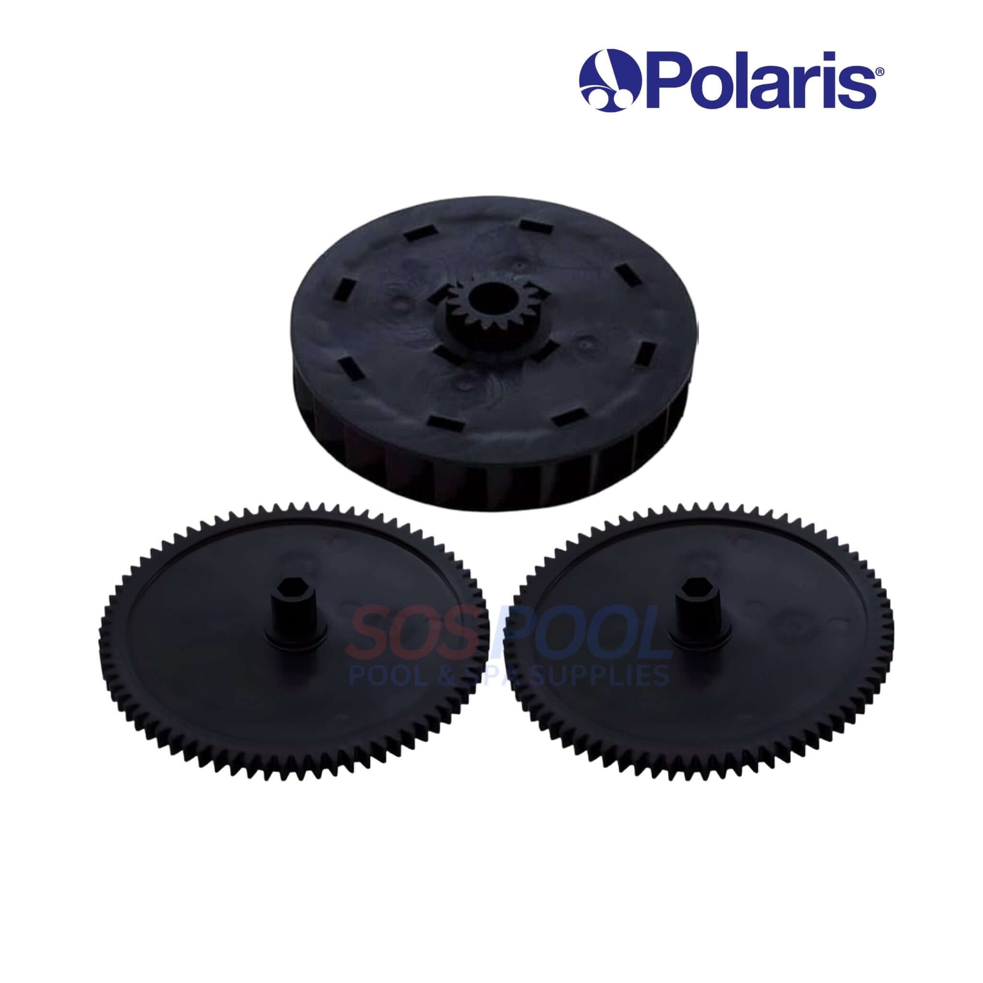 Polaris 3900 Cleaner Turbine Gear Assembly | R0547400, featuring black gear components for swimming pool use. SOS Pool supplies.