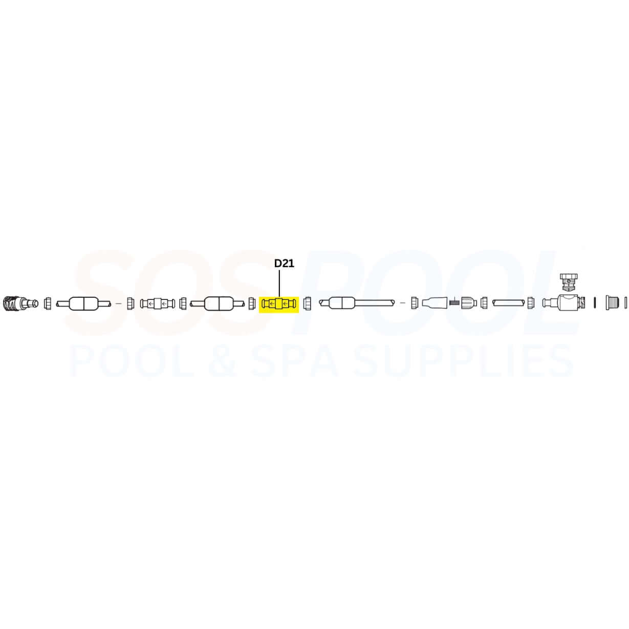 Polaris Ball Bearing Swivel D21 for cleaners from SOS Pool, essential for smooth, efficient movement, preventing hose tangling.