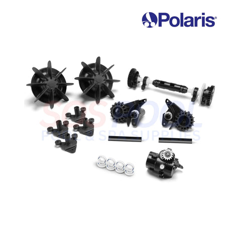 Polaris Quattro Factory Tune Up Kit R0995100 parts including gears, turbines, and bearings for SOS Pool maintenance.