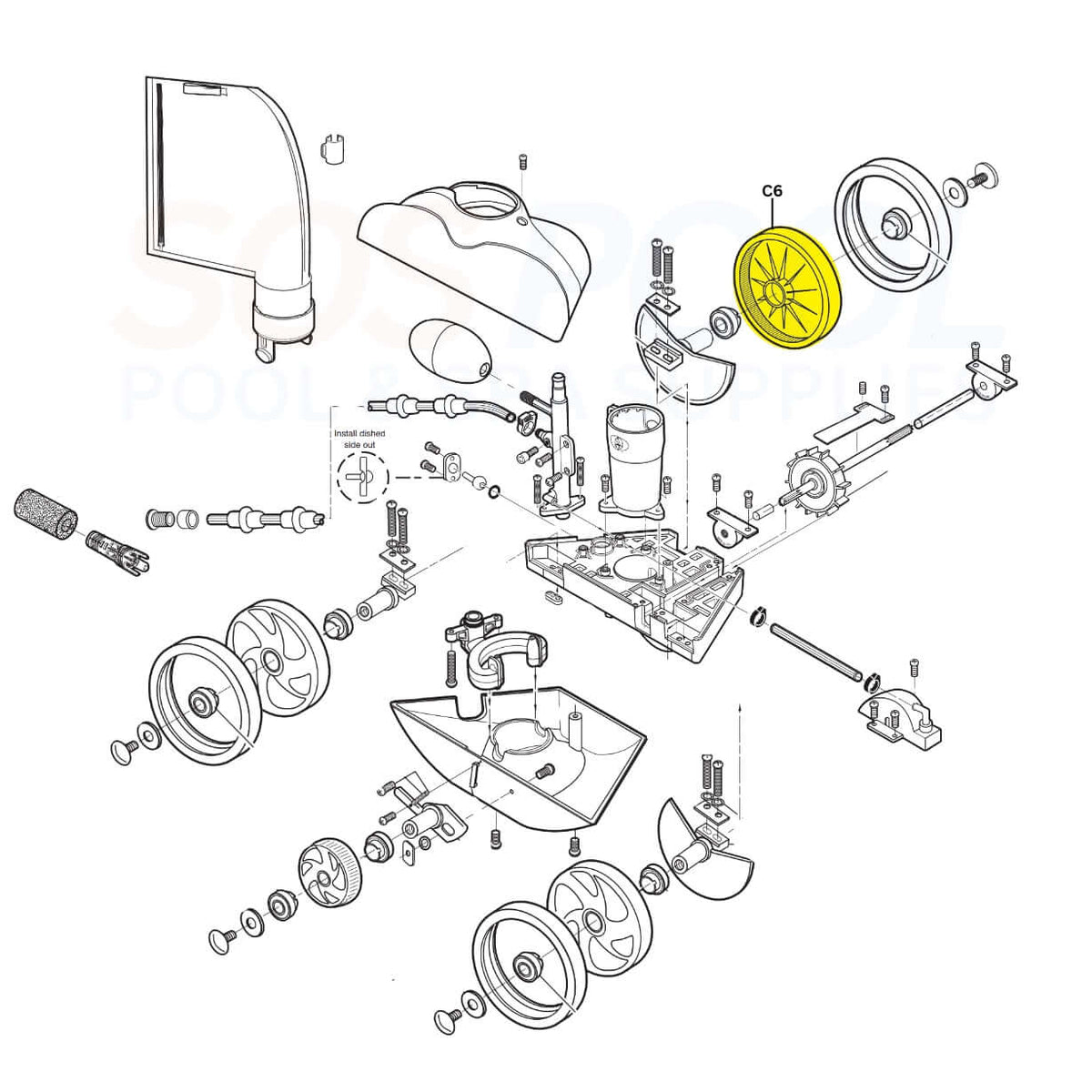 Lot de 3 grandes roues C6 de rechange pour nettoyeur de piscine Polaris 180 280 Tanktrax, VAC-Sweep 280 | Leroy Merlin Lot de 3 grandes roues C6 de rechange pour nettoyeur de piscine Polaris 180 280 Tanktrax, VAC-Sweep 280 | Leroy Merlin