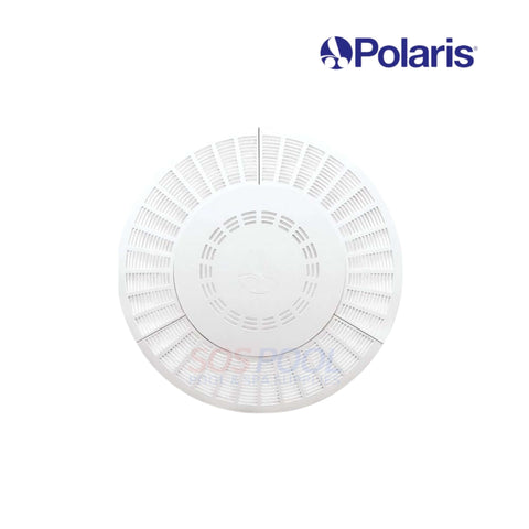 Polaris Unibridge Main Drain Cover 5820 in white, designed for SOS Pool, prevents debris clogging main drain.