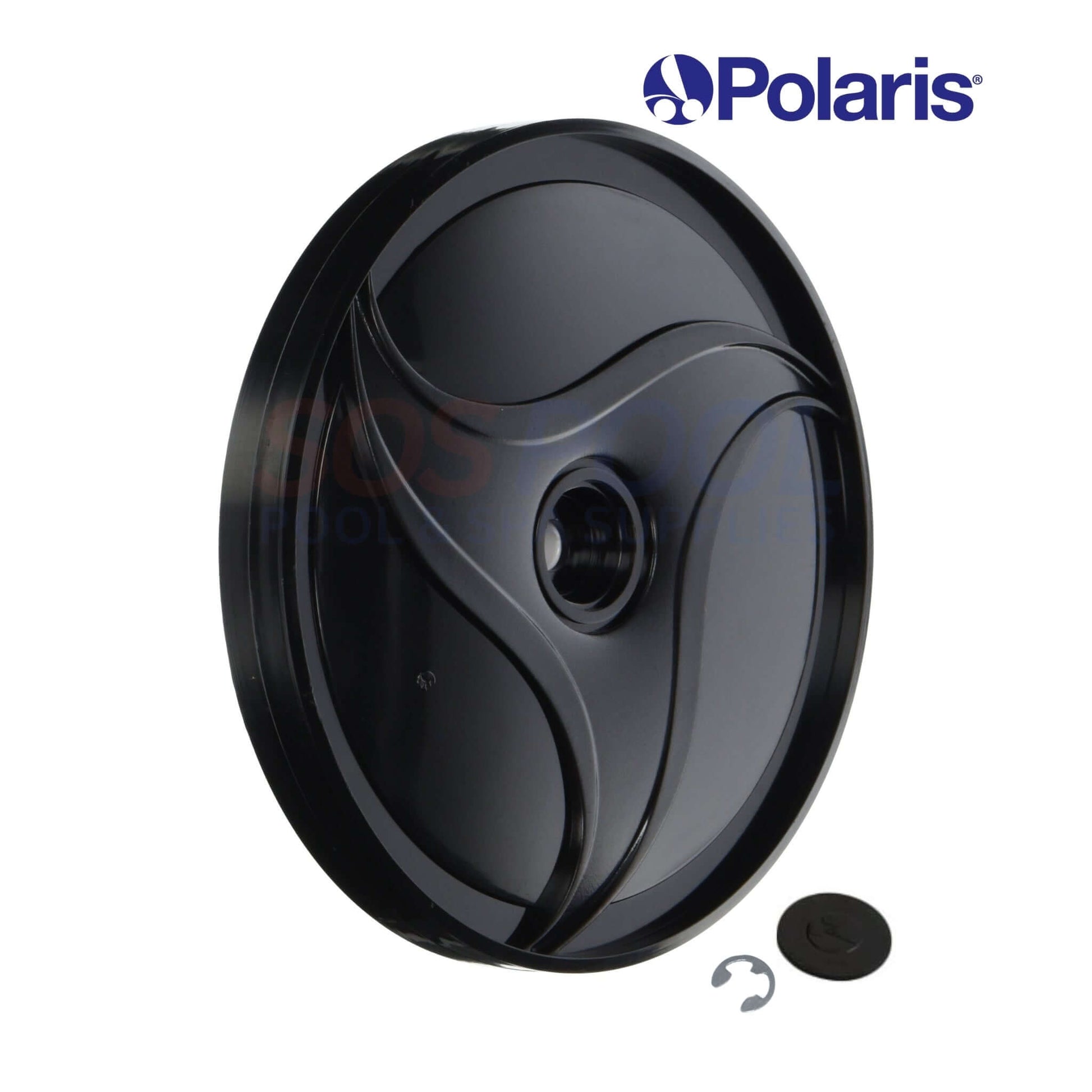 Polaris Double Side Wheel for Black Max 360 and 380, durable black replacement wheel, part number 9-100-1004, SOS Pool.