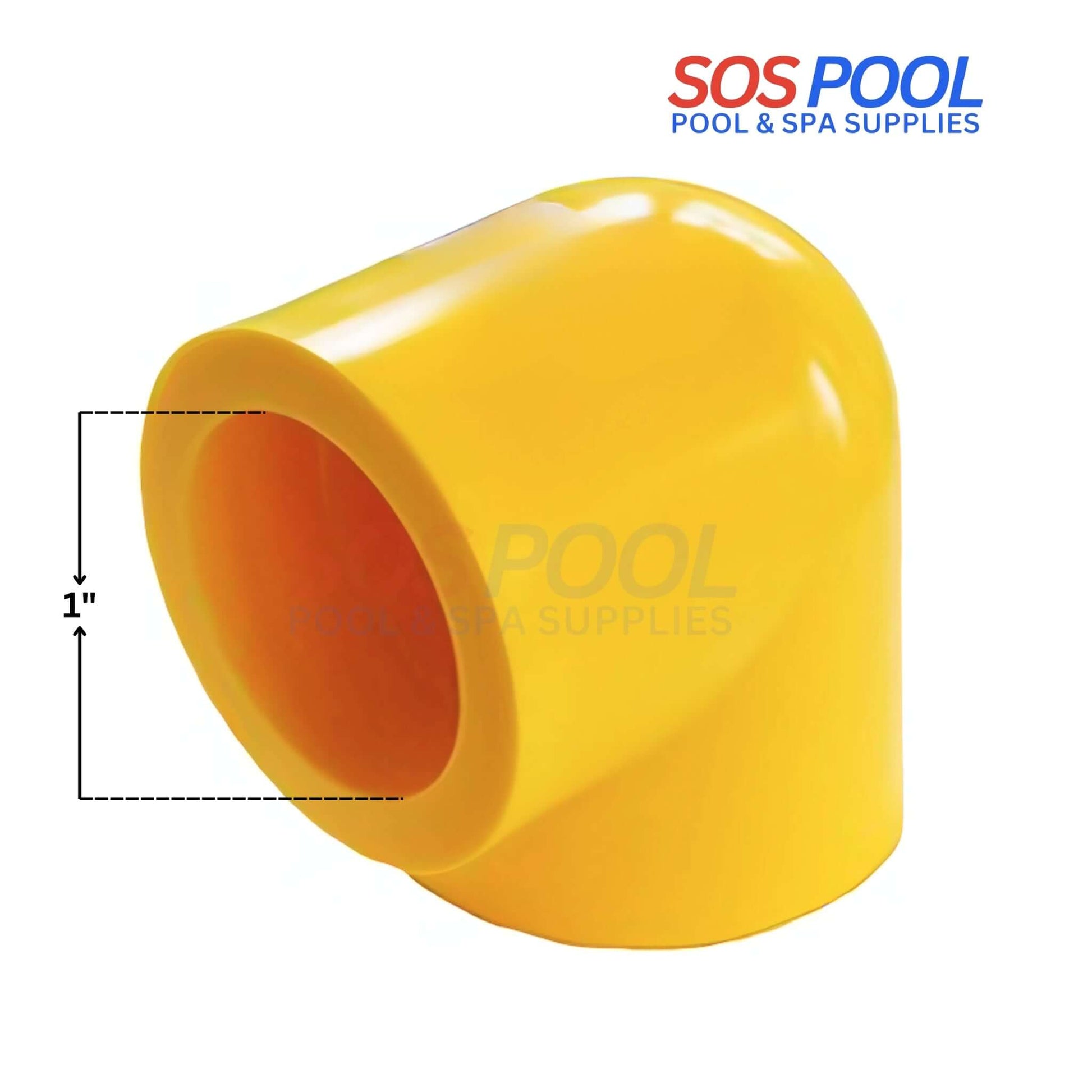 Yellow Poly Socket Fusion 90 Degree Elbow Fitting, 1" IPS, for gas piping, SKU: PolySocket90
