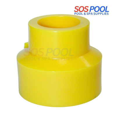 Poly Socket Fusion Reducer Bushing 1.5" x 1" for gas and water systems, durable polyethylene, SKU: SOS Pool