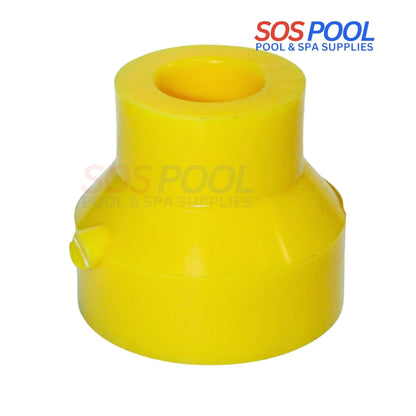 Poly Socket Fusion Reducer Bushing 1.5" x 3/4" for polyethylene pipes. SKU: Poly-Bushing-SOSPOOL.
