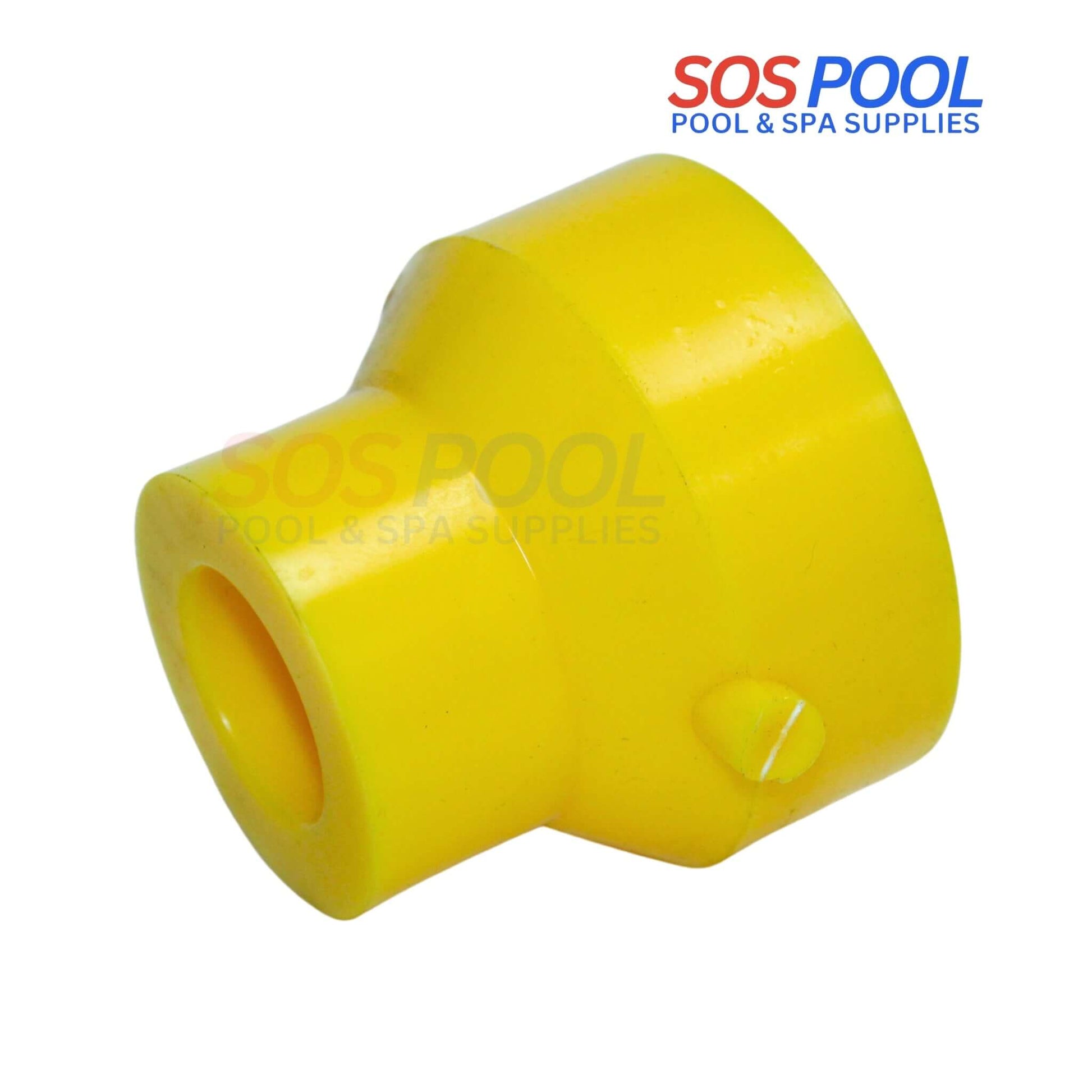Poly Socket Fusion Reducer Bushing 1.5" x 3/4" for polyethylene pipes, durable, leak-proof connection, SOS Pool, SKU: 12345.
