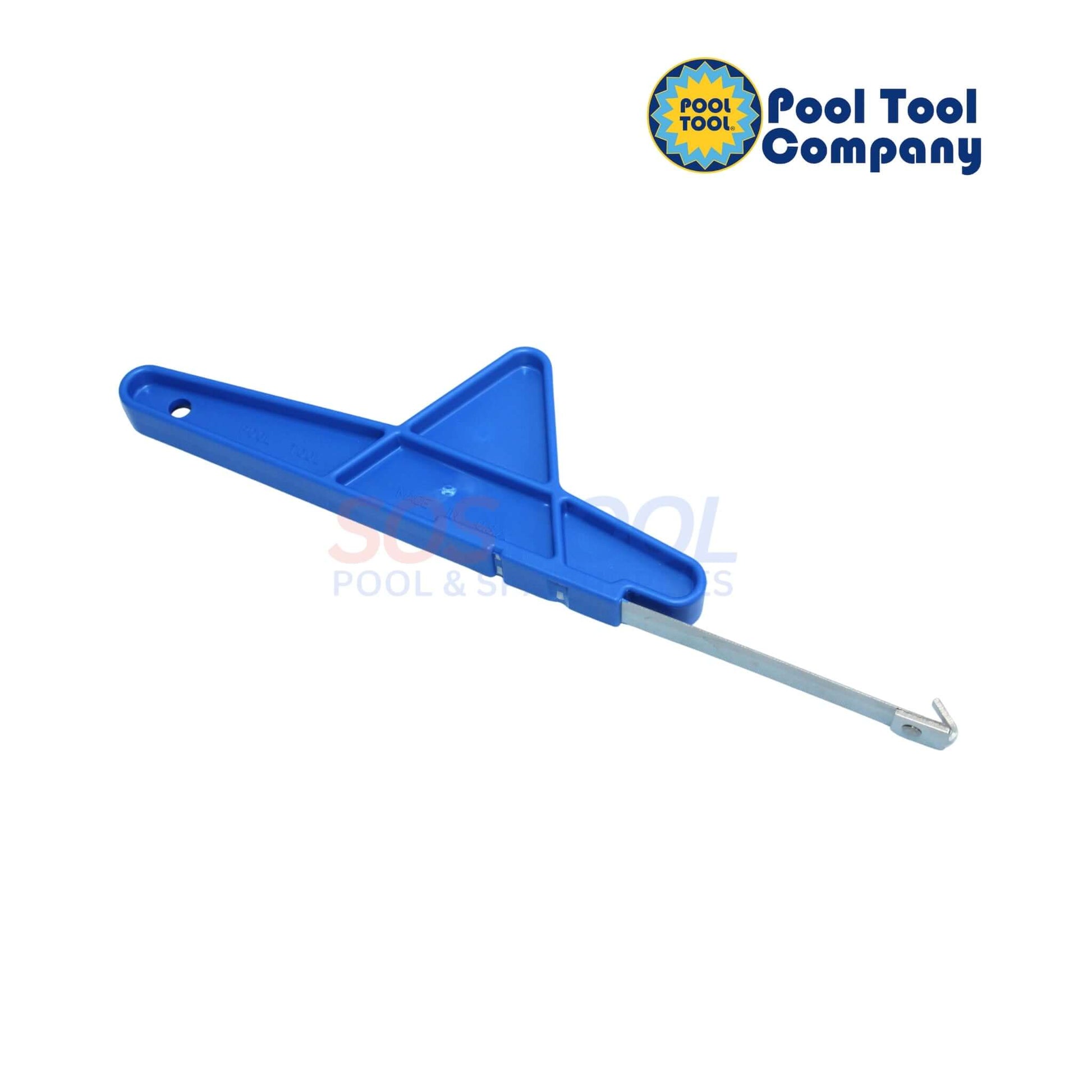 Pool Tool Closed Impeller Wrench | 127 in blue with a metal hook, designed for safe installation of pool parts, SOS Pool supplies.
