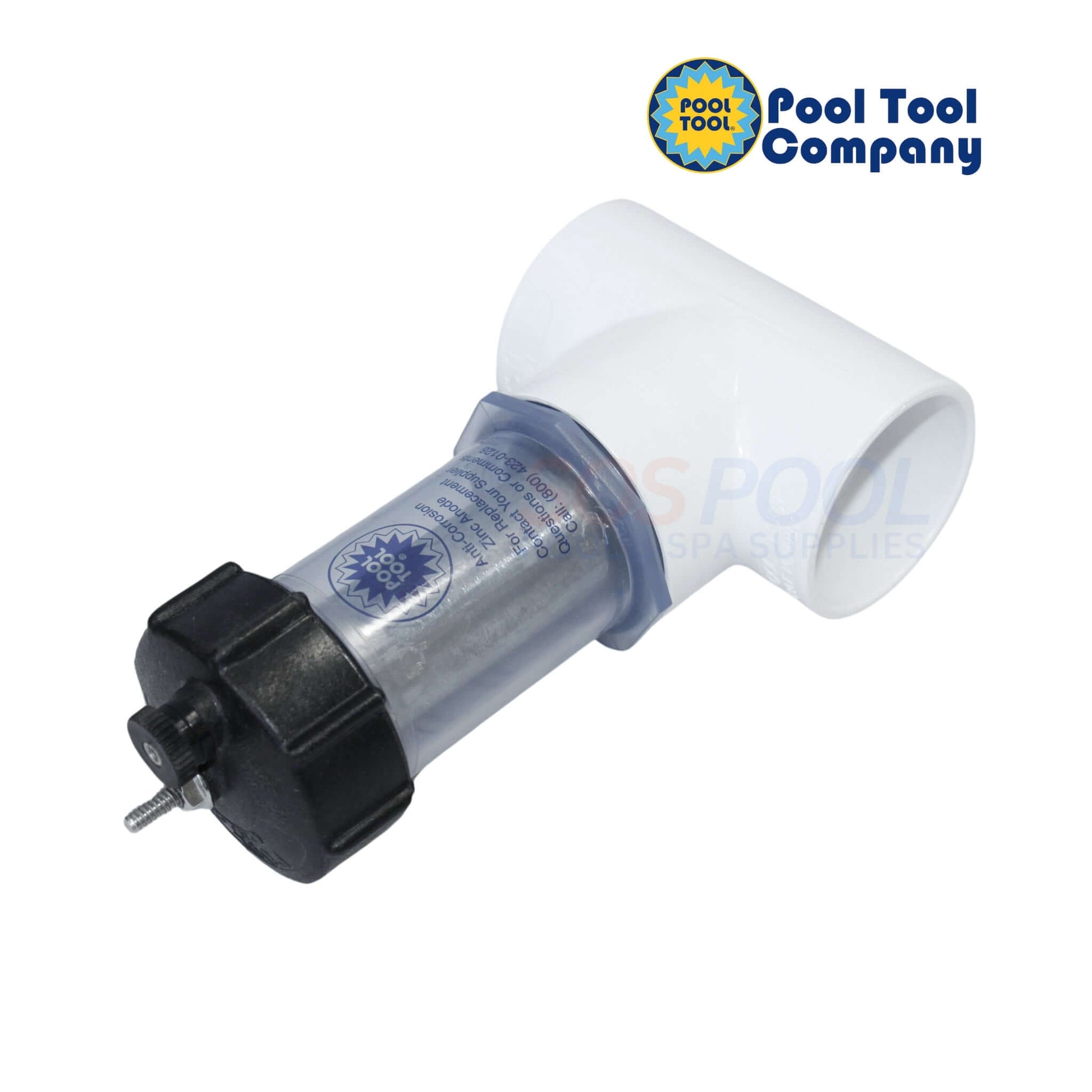 Pool Tool Inline Zinc Anode 104D, 2" slip, prevents galvanic corrosion in swimming pool plumbing systems - SOS Pool.