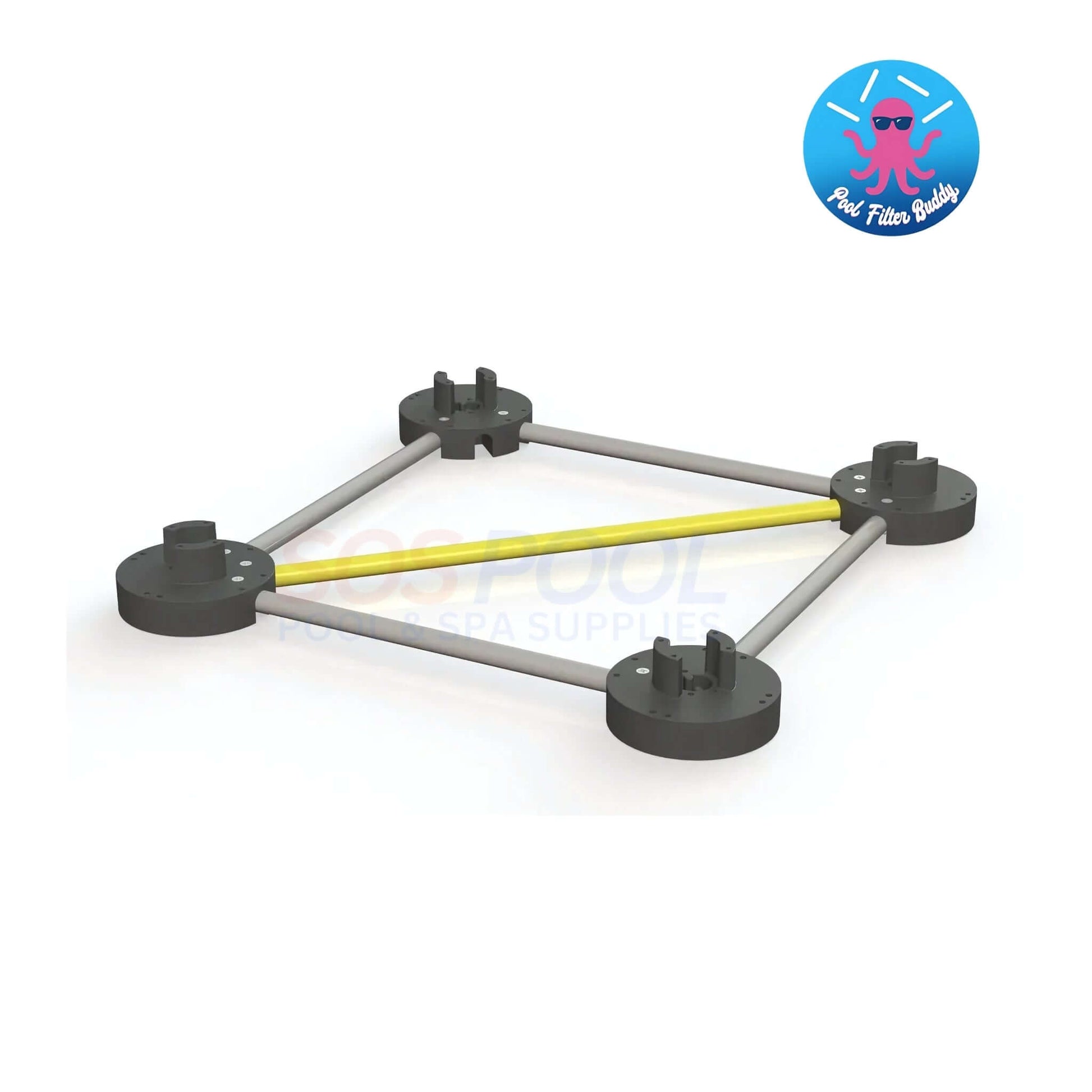 Pool Filter Buddy 2 Pack cleaning stand for ergonomic pool filter maintenance, SKU: SOS Pool.