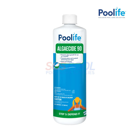 Poolife Algaecide 90 1 qt 62088 kills and prevents algae growth in pools. SOS Pool protection for up to 3 months.