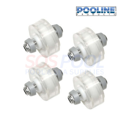Pooline Ball Bearing Wheel 4 Pack 11051HW for vacuum heads - SOS Pool - Durable replacement wheels for smooth gliding.