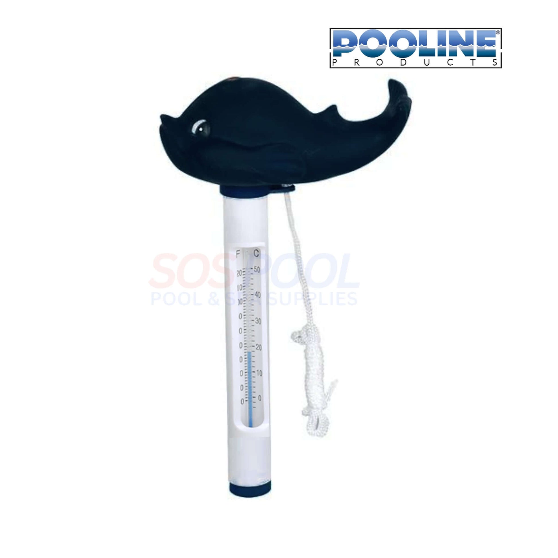Pooline Swimming Pool and Spa Thermometer Whale 11083B for accurate water temperature readings, SOS Pool.