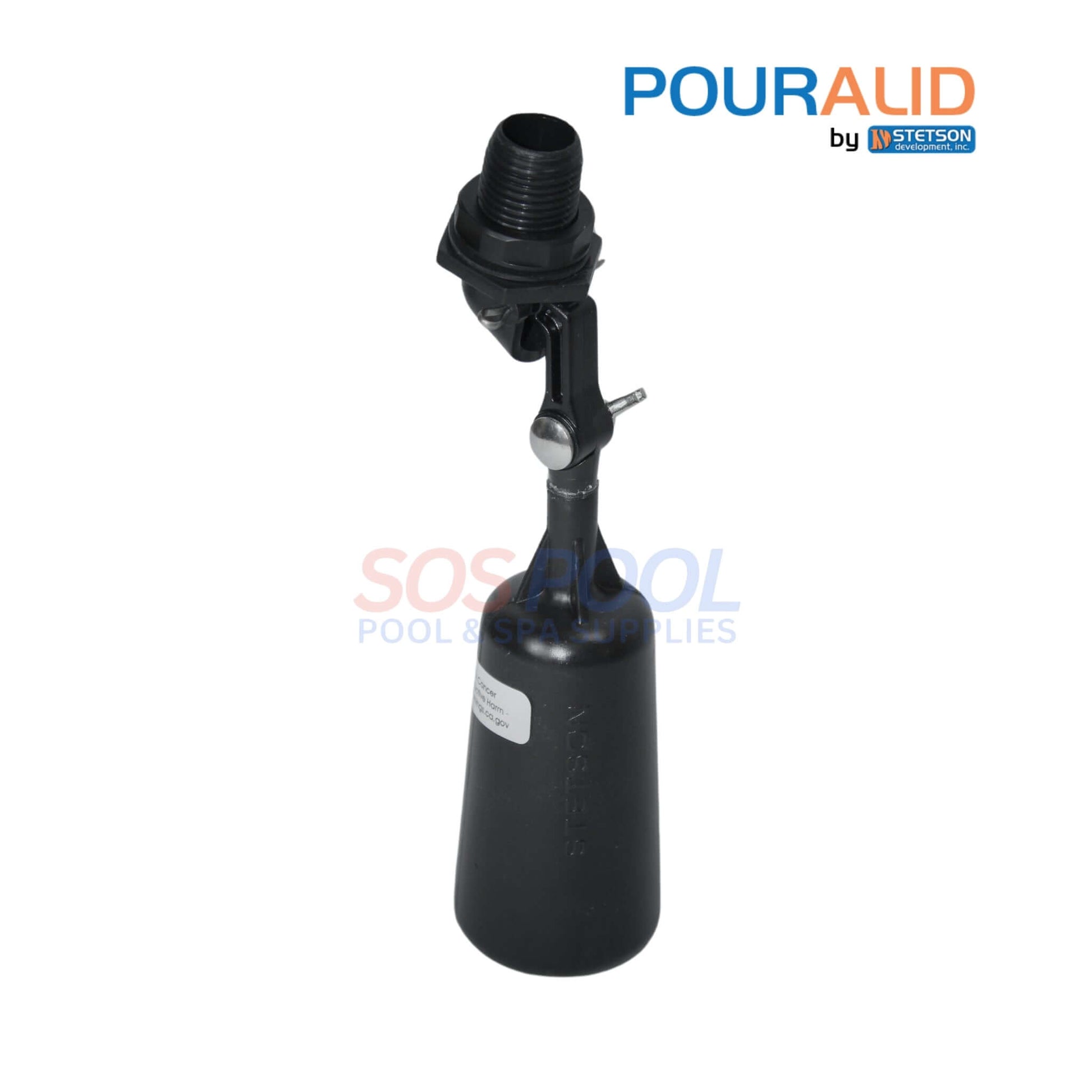 Pour-A-Lid Float Valve 1/2ATF by SOS Pool, designed for optimal water levels in pools and ponds.