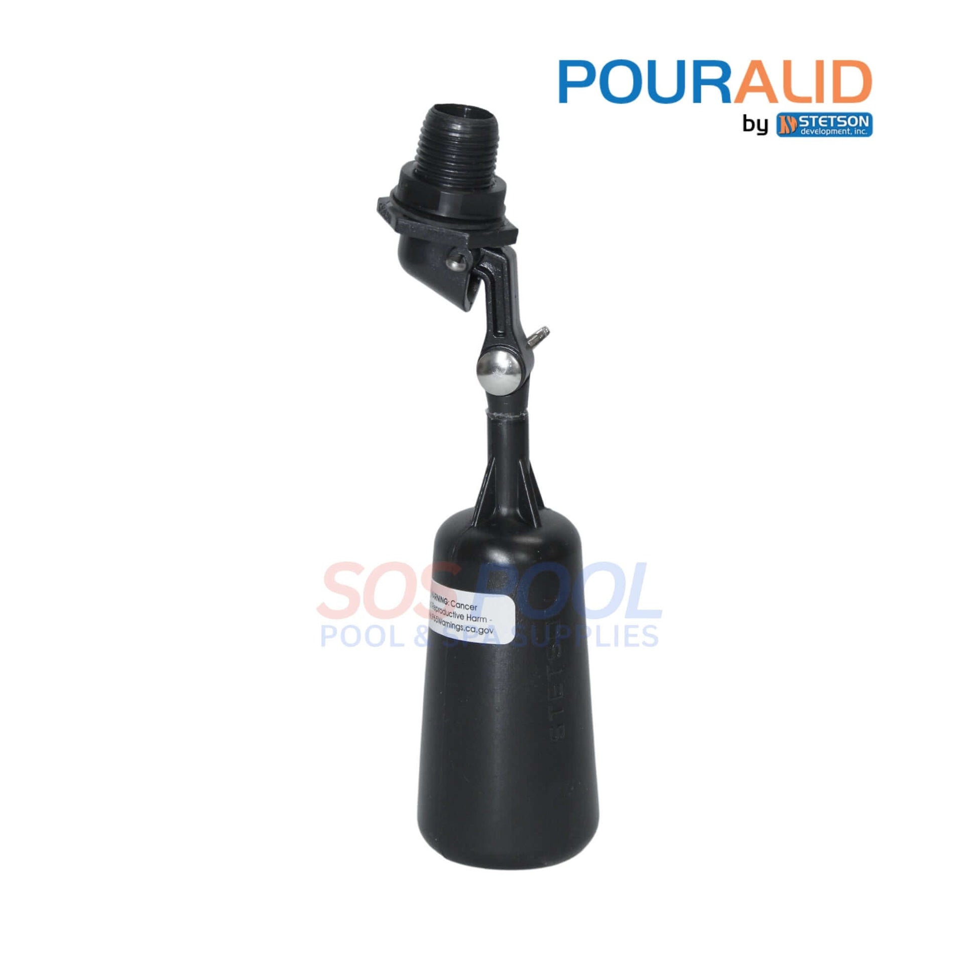 Pour-A-Lid Float Valve 1/2ATF for pools and ponds, maintains water levels, durable ABS, 1/2" MPT inlet, SOS Pool.