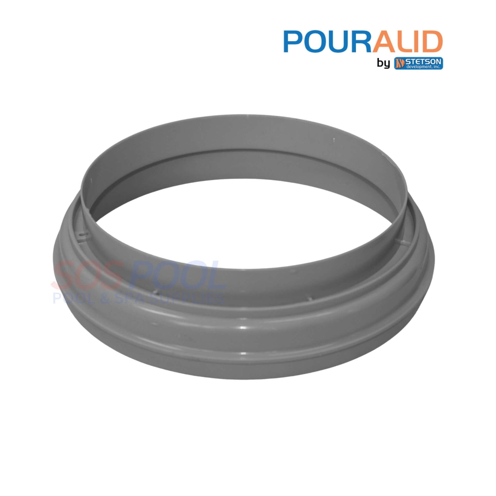 Pour-A-Lid Round Skimmer Cover 10-inch Gray 201PALGRAY by SOS Pool, innovative design for a seamless pool deck finish.