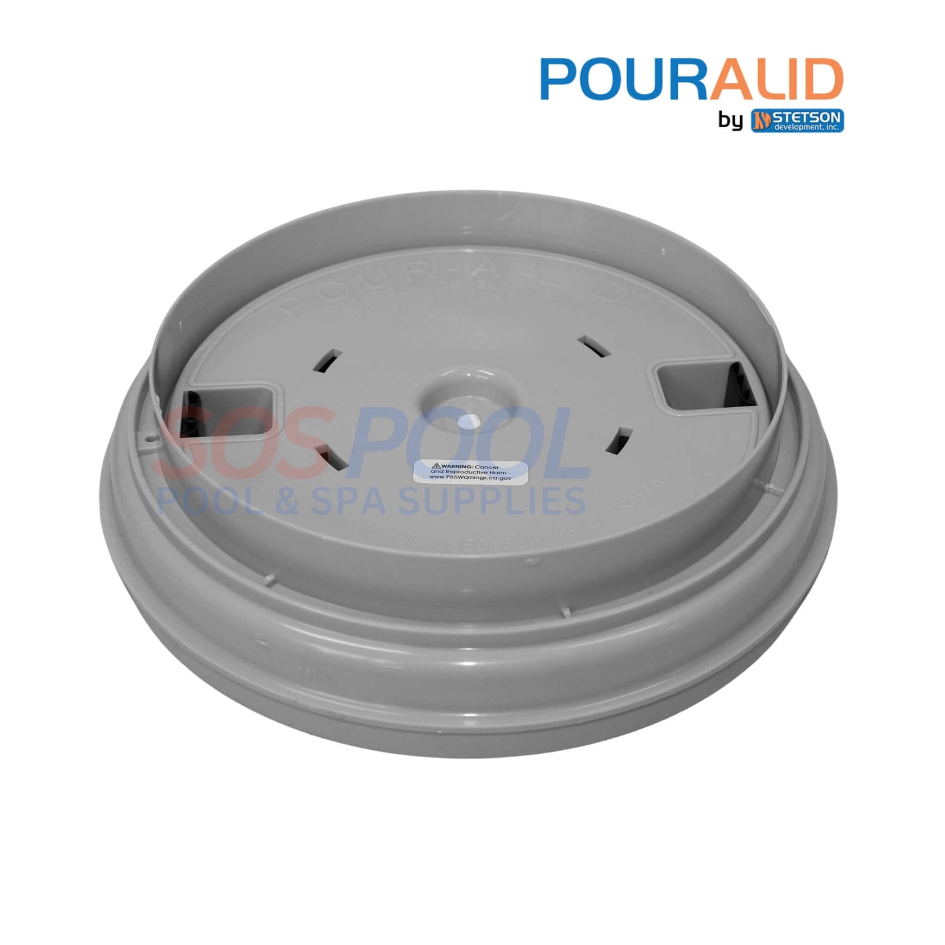 Pour-A-Lid Round Skimmer Cover 10" in Gray | 201PALGRAY | SOS Pool supplies for cohesive deck integration