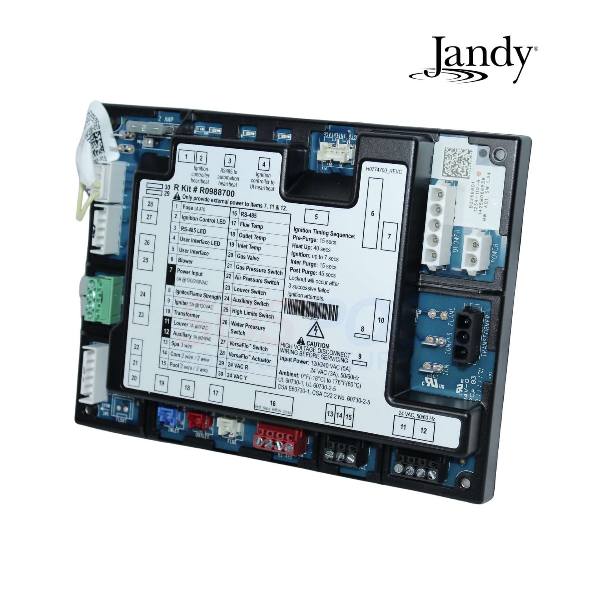 Jandy R0988700 Ignition Control module, OEM part for JXiQ heaters, perfect for SOS Pool supplies and swimming pool parts.