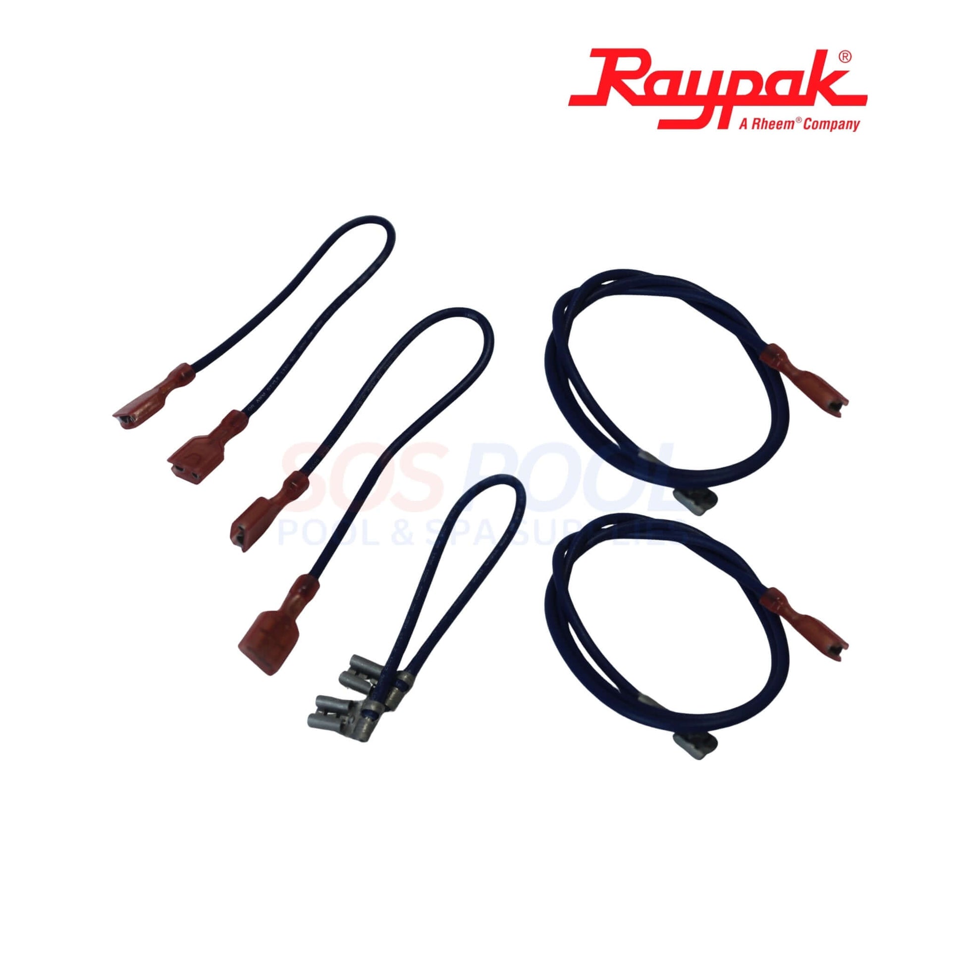 Raypak 240V Contractor Heaters For ELS/ELC/ELA | 001813F wire kit including connectors and wiring for pool heating.