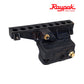 Raypak ASME CI Heater Inlet & Outlet Header | 006730F in black cast iron, featuring inlet and outlet flanges for pool systems.