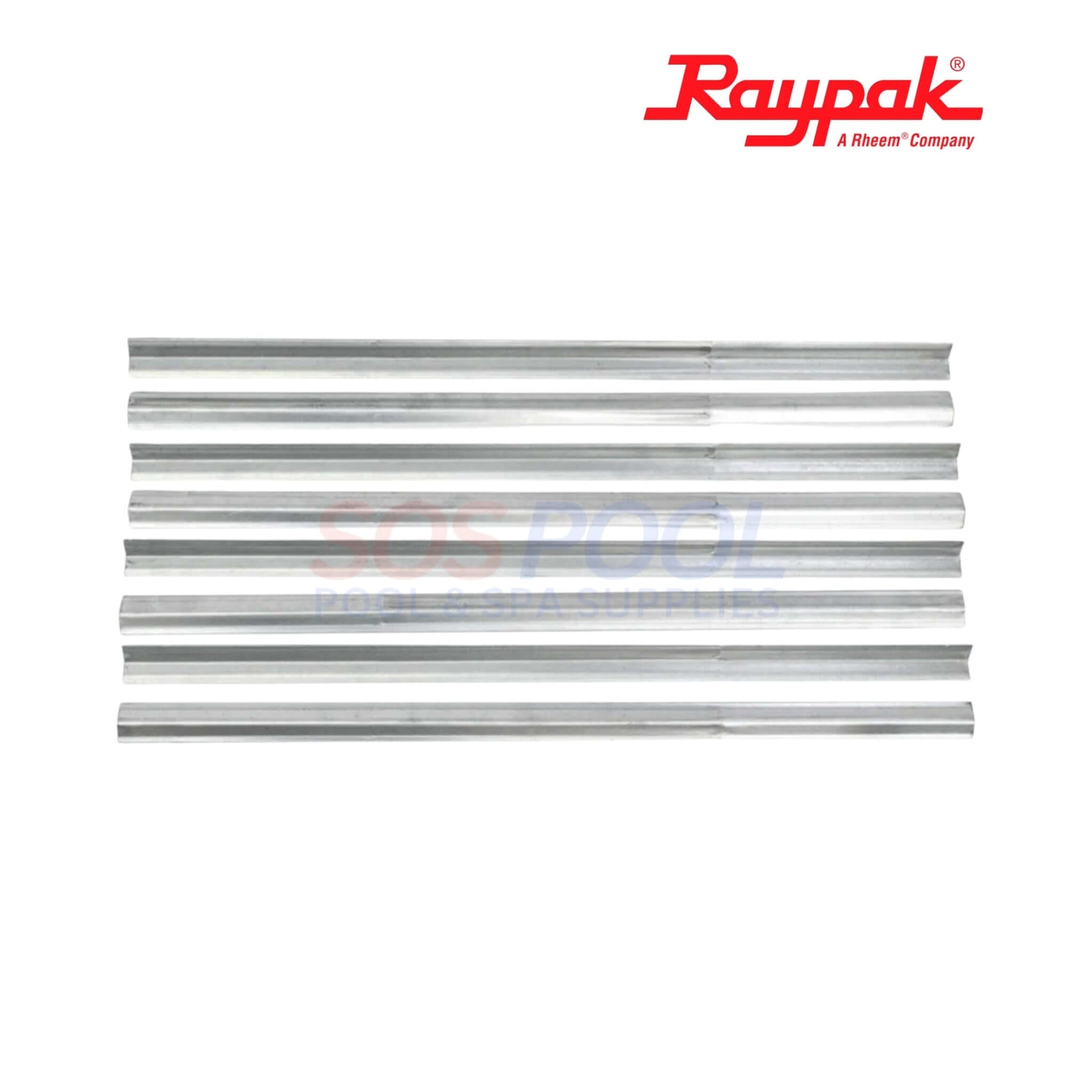 Raypak ASME Copper Tube Bundle Heat Exchanger For 406A/407A | 010058F showing six high-quality copper tubes on a white background.