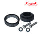 Raypak rubber gasket and bolts for pool heater maintenance, ensuring secure fittings and leak prevention. Part number: 015883F.