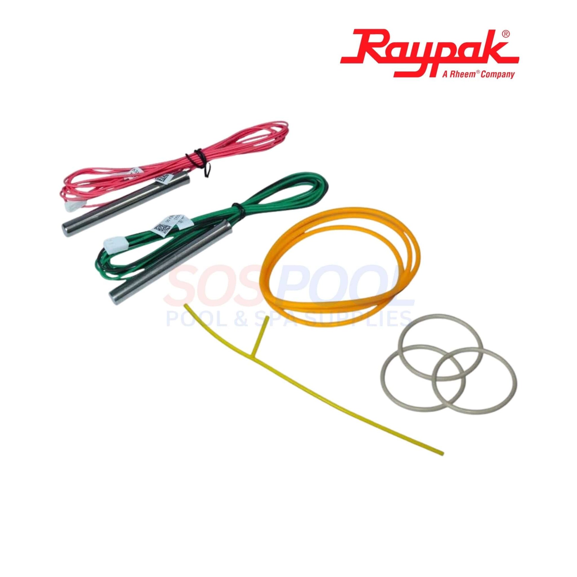 Raypak Complete Header Kit For Avia 264A & 404A | 019049F components, including wires and O-rings for pool heaters.