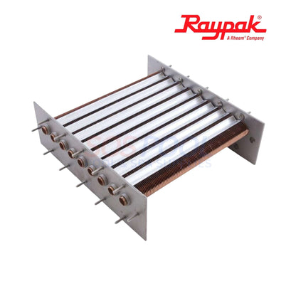 Raypak Copper Tube Bundle Heat Exchanger For 206A/207A | 010059F for swimming pool maintenance, featuring copper tubes, metal frame.