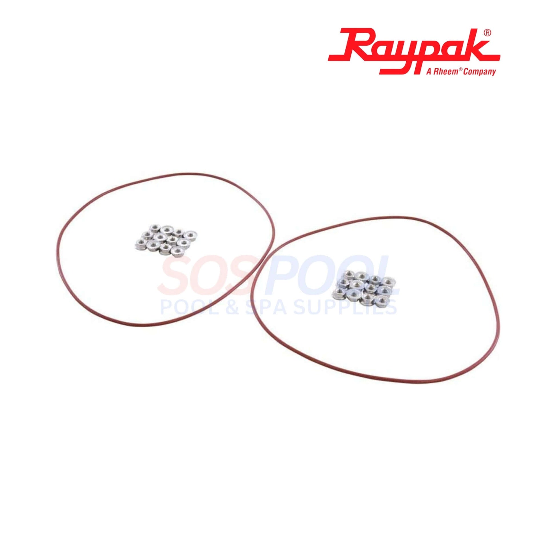 Raypak Copper Tube Bundle Heat Exchanger For 206A/207A | 010059F gaskets and flange nut kit by SOS Pool supplies.