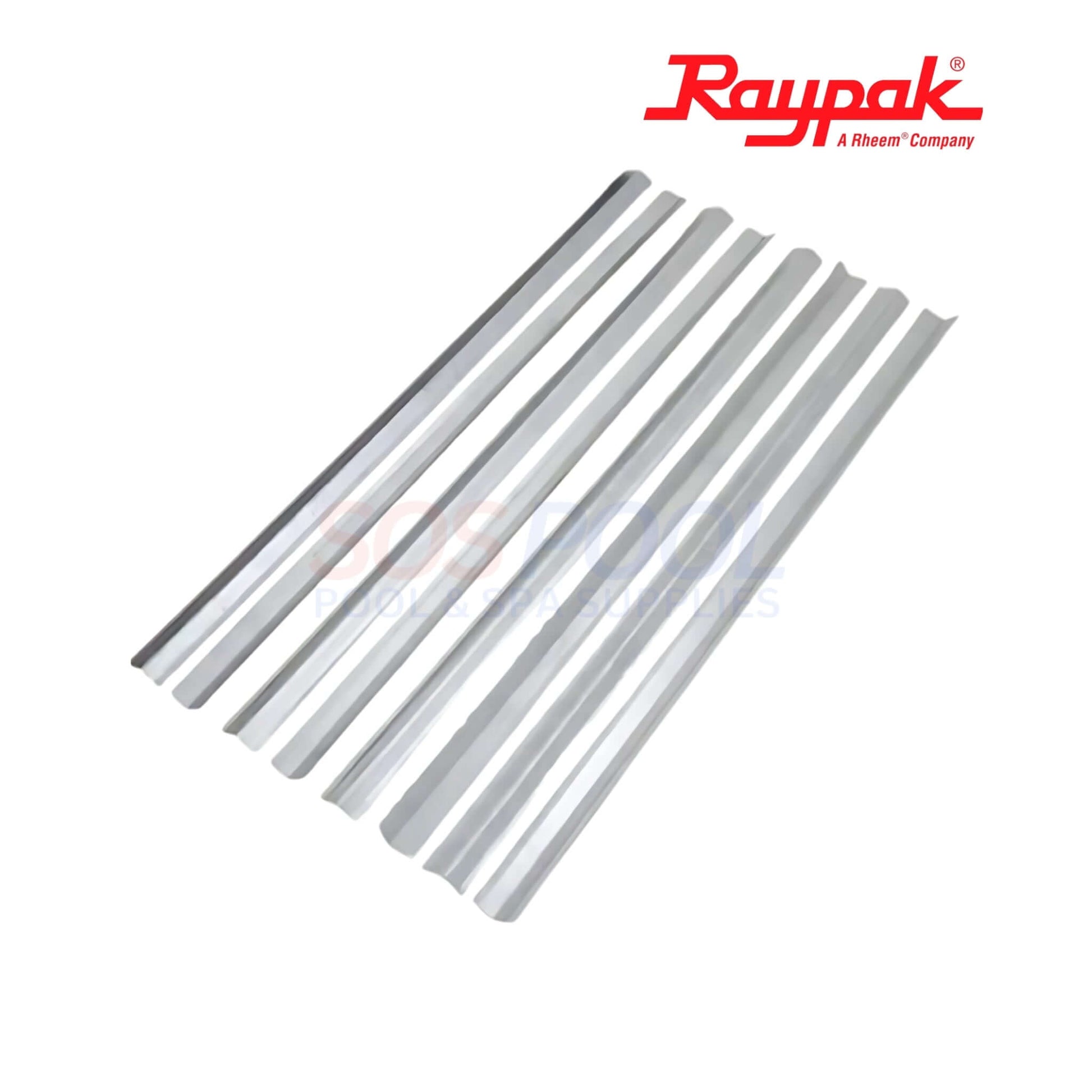 Raypak Copper Tube Bundle Heat Exchanger for ASME 406A/407A | 017977F shown with polished copper tubes for pool supplies.