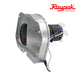 Raypak D-2 Power Vent Blower Kit | 008156F with a silver metal casing and black motor; OEM part for swimming pool supplies.