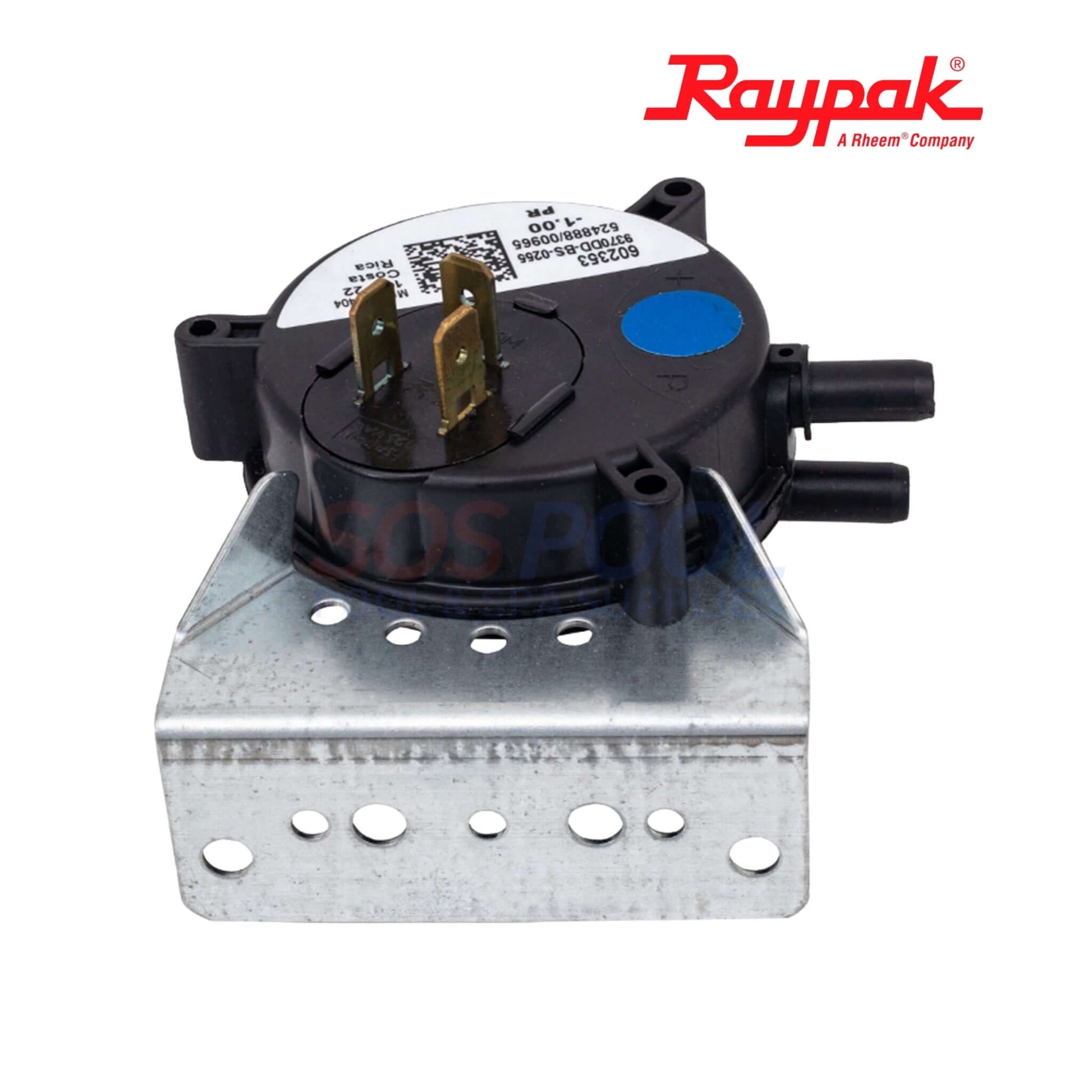 Raypak Differential Pressure Kit For Avia 404A | 018931F shown on a metal bracket, essential for pool heater efficiency, supports SOS Pool supplies.