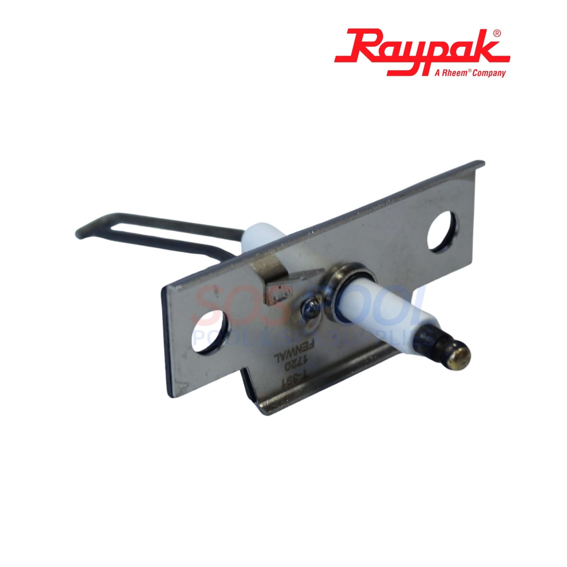 Raypak Direct Spark Ignitor DSI For 259A & 409A | 014124F, a silver ignitor for efficient pool heater ignition.