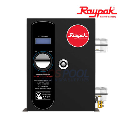 Raypak Electric E3T Heater 18KW | 100-10000665 front view with display, ideal for SOS Pool and spa supplies.