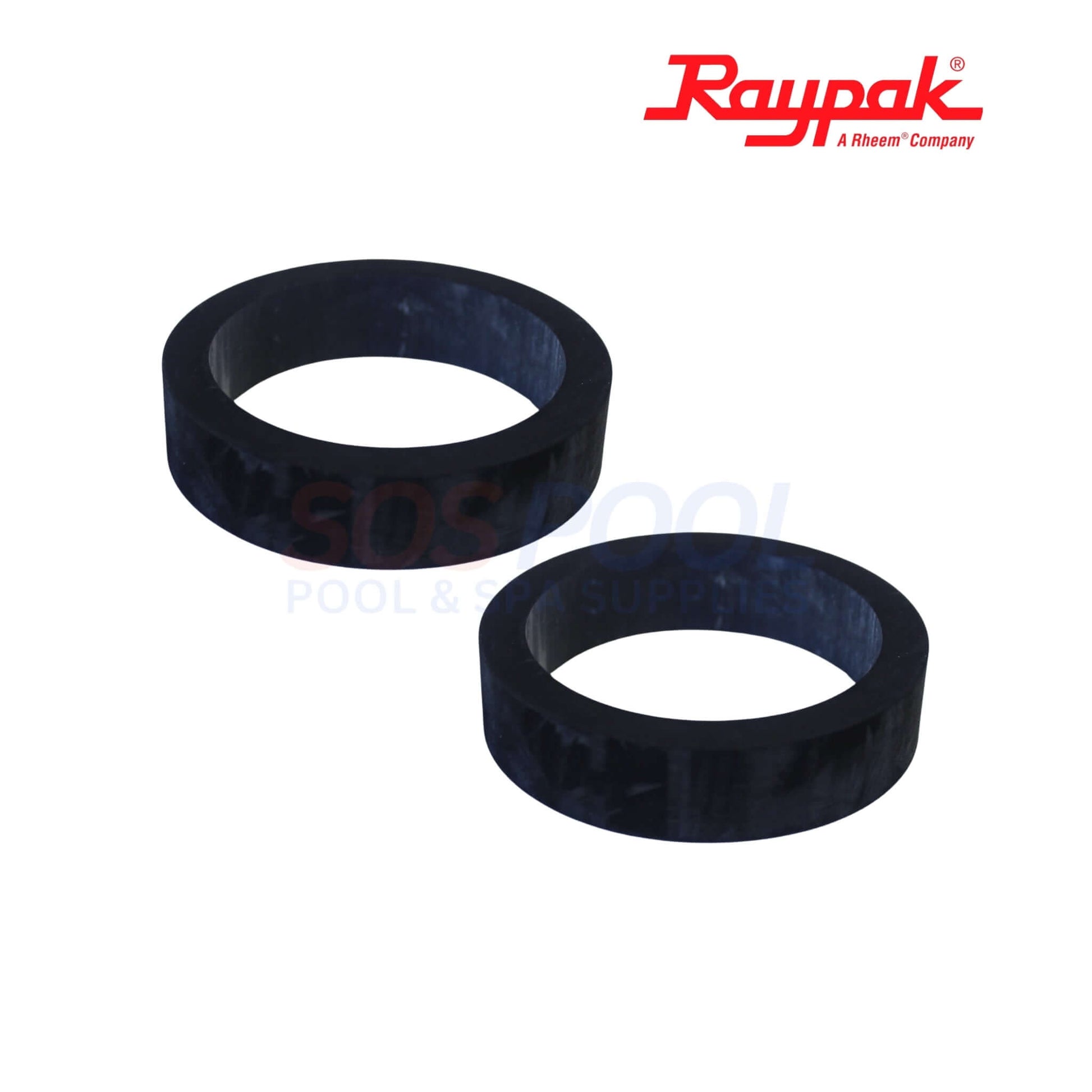 Raypak Heater Inlet Outlet Flange for 334-824 | 002477F black flanges for P-Series heaters, part of SOS Pool supplies.