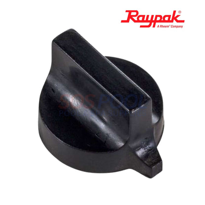 Raypak Heater Thermostat Knob | 006885F, black replacement knob for RP2100 heaters, durable molded resin for pool supplies.