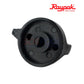 Raypak Heater Thermostat Knob | 006885F in black, showing attachment side, durable resin for RP2100 heaters, SOS pool supplies.