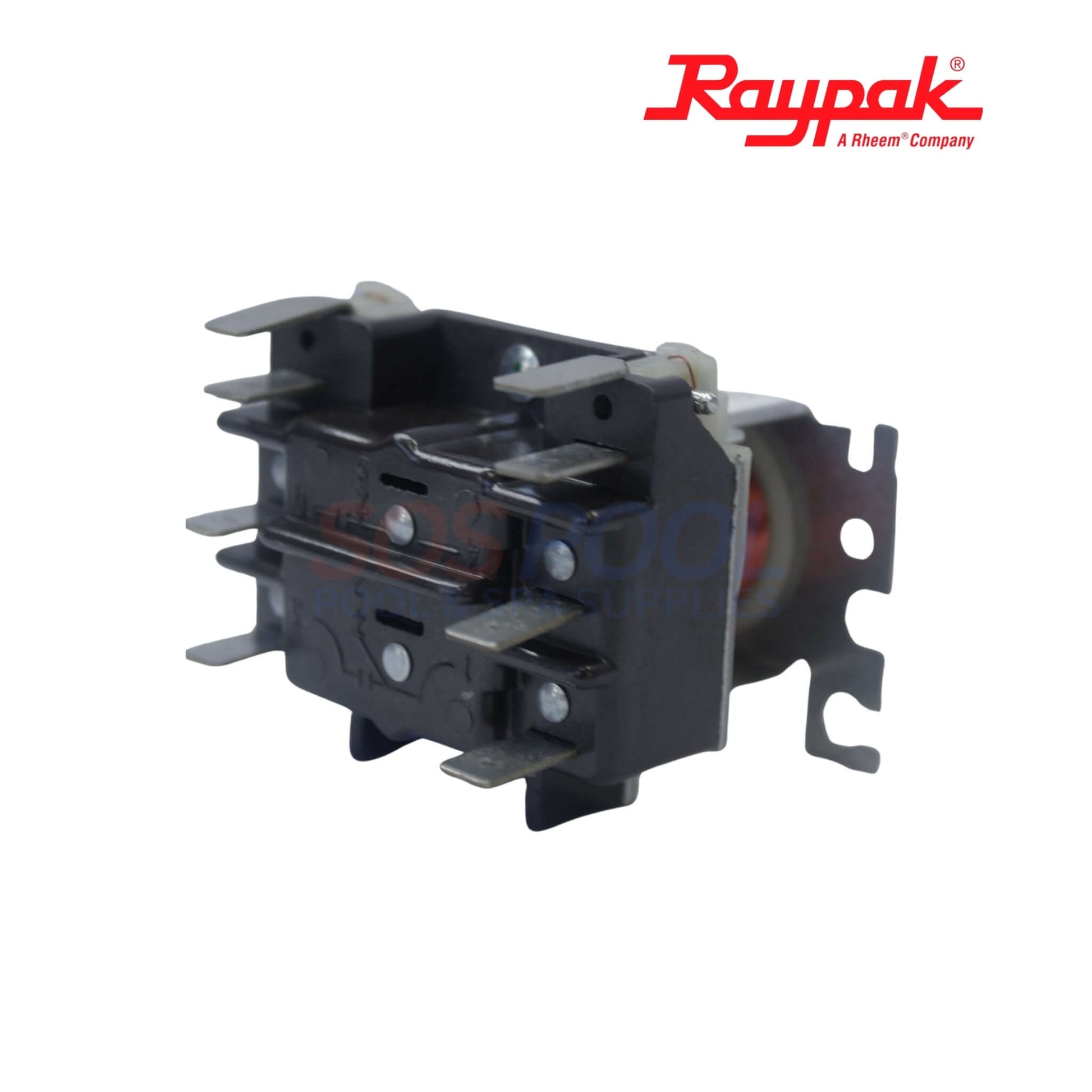 Raypak Hi-Delta DPST 24V Relay | 007376F side view; essential for pool systems, ensures precise control in swimming pool management.