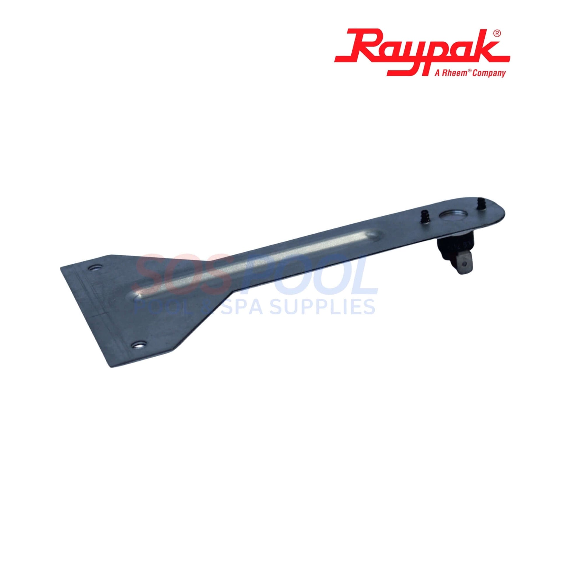 Raypak Temperature Sensor Limit For Avia 264A & 404A | 018853F metal sensor bracket, designed for gas-fired heaters, from SOS Pool.