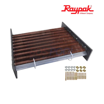 Raypak Tube Bundle Heat Exchanger For 265-267 | 006733F with copper tubes and assembly parts for pool heater maintenance.