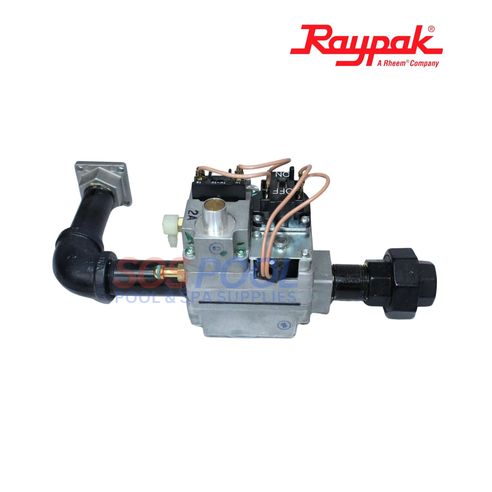 Raypak Gas Valve With Gas Line Half For AVIA Heaters | 018870F
