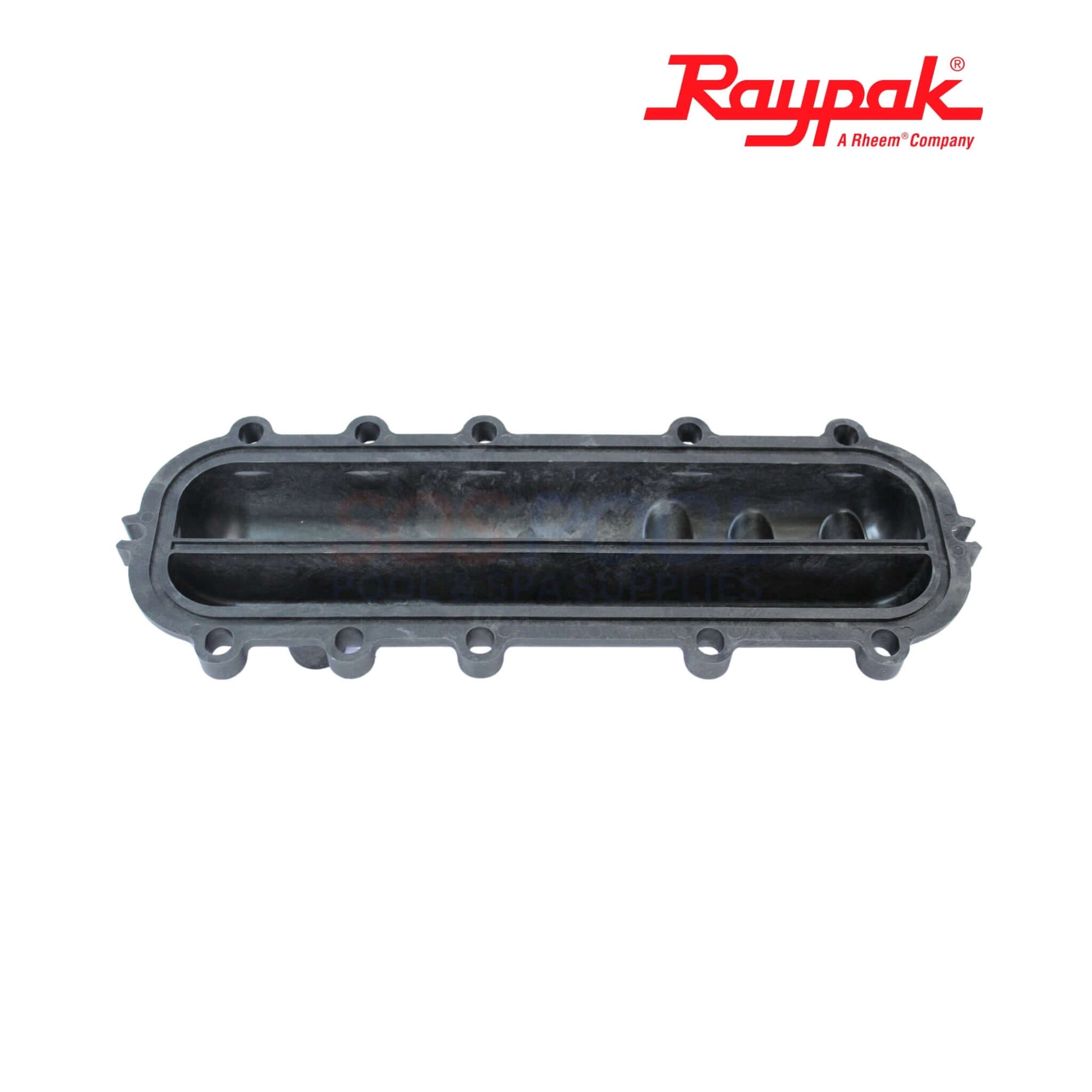Raypak Return Header for Avia Heaters, SKU 019051F, designed for optimal water flow and heating efficiency.