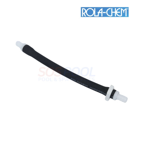 Rola-Chem squeeze tube assembly with clamp, 8" neoprene for RC301 pump, ideal for SOS Pool applications.