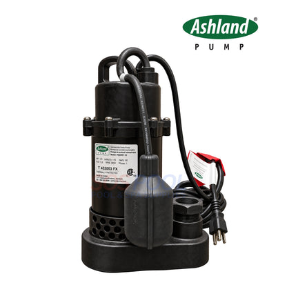 Ashland PS33W 1/3 HP Submersible Sump Pump - Wide-Angle Float, 10 ft Cord | PS33W1-10