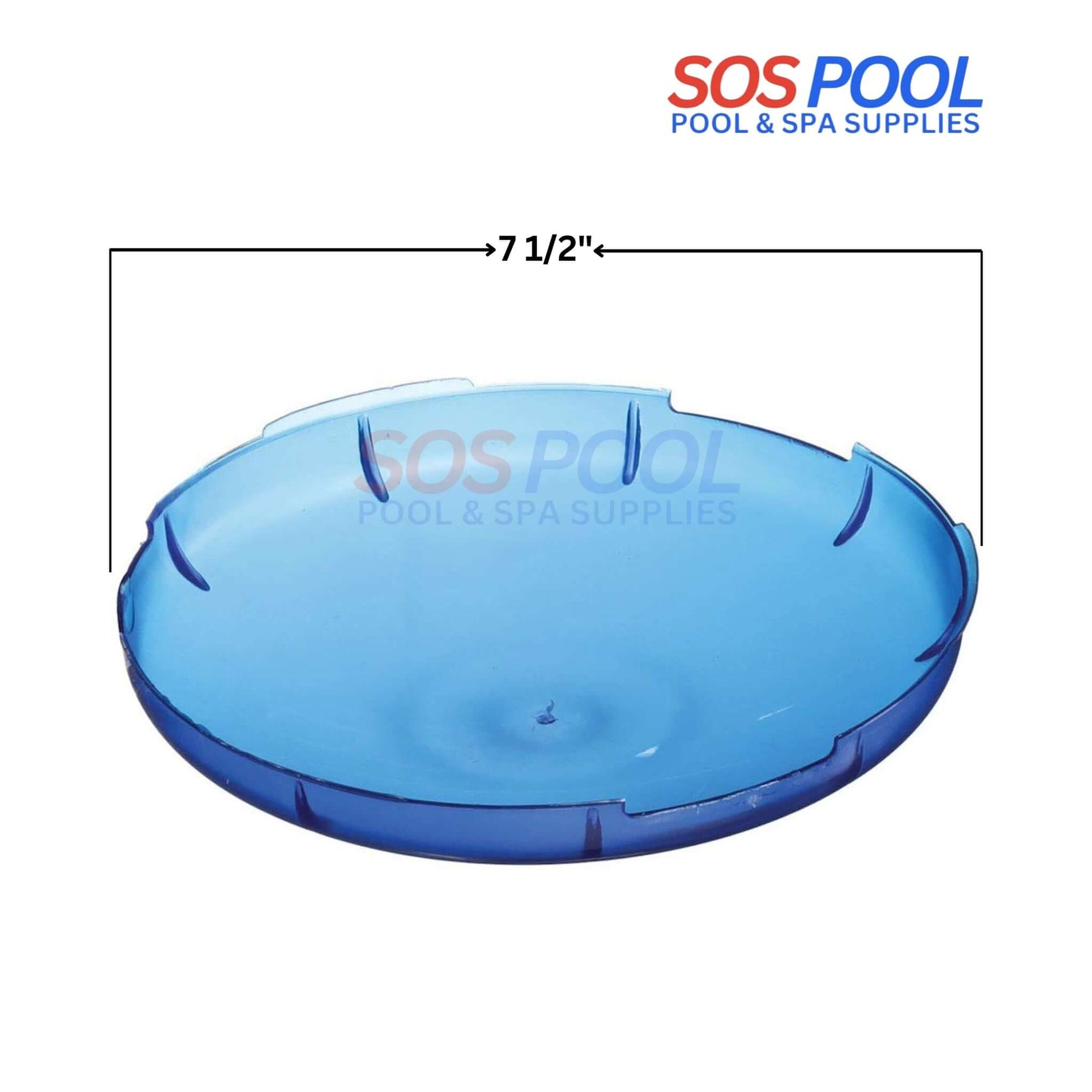 SOS Pool Blue Lens Cover for Amerlite Lights, 7.5" diameter, ideal for enhancing pool ambiance.
