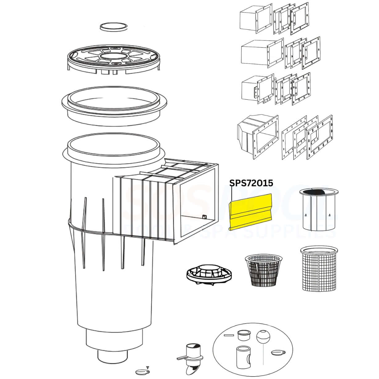 SOSPool Weir Flap SPS72015 for Admiral Skimmers - Replacement Part for Efficient Water Flow Regulation